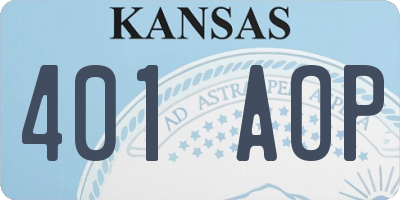 KS license plate 401AOP