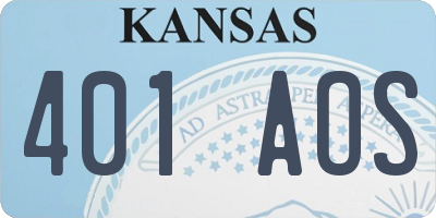 KS license plate 401AOS
