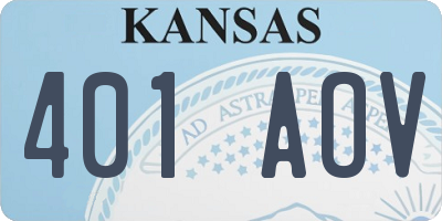 KS license plate 401AOV