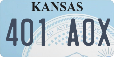 KS license plate 401AOX