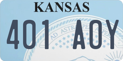 KS license plate 401AOY