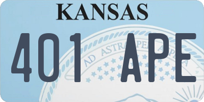 KS license plate 401APE