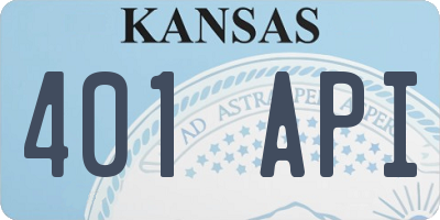 KS license plate 401API