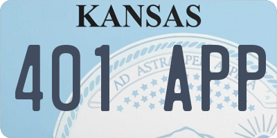 KS license plate 401APP
