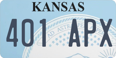 KS license plate 401APX