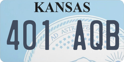 KS license plate 401AQB