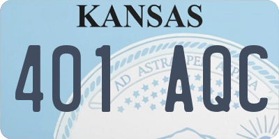 KS license plate 401AQC