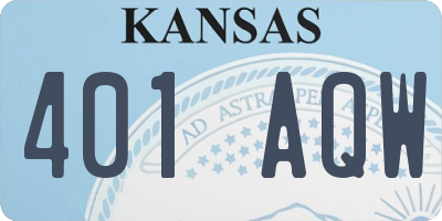 KS license plate 401AQW