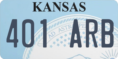 KS license plate 401ARB