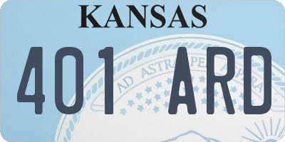 KS license plate 401ARD