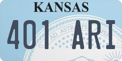 KS license plate 401ARI