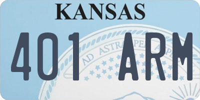 KS license plate 401ARM