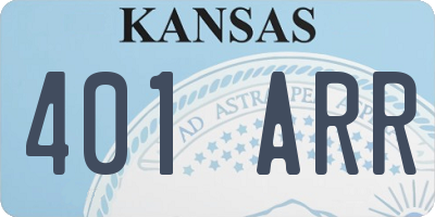 KS license plate 401ARR