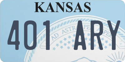 KS license plate 401ARY