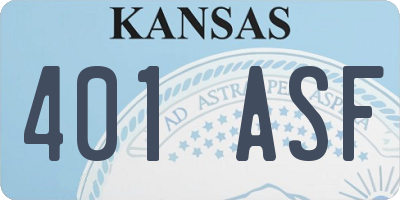KS license plate 401ASF
