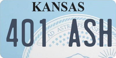 KS license plate 401ASH