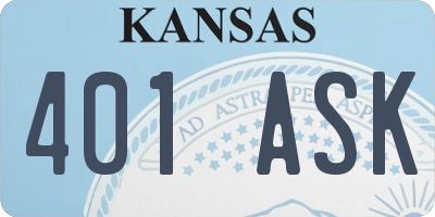 KS license plate 401ASK