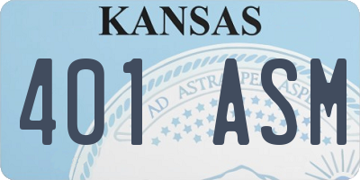 KS license plate 401ASM