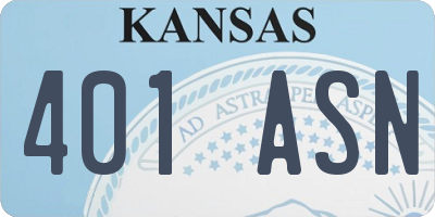 KS license plate 401ASN