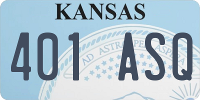 KS license plate 401ASQ