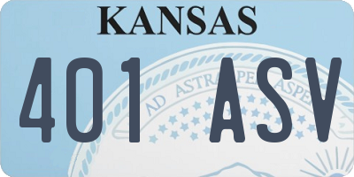 KS license plate 401ASV