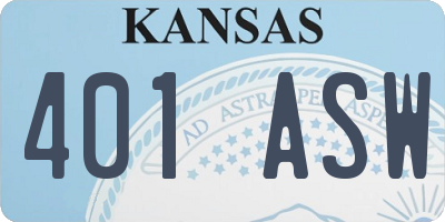 KS license plate 401ASW