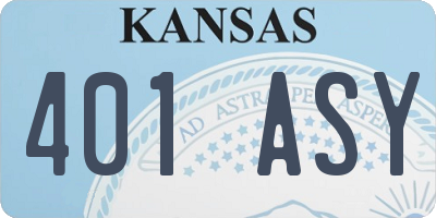KS license plate 401ASY