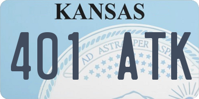 KS license plate 401ATK