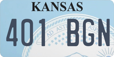 KS license plate 401BGN