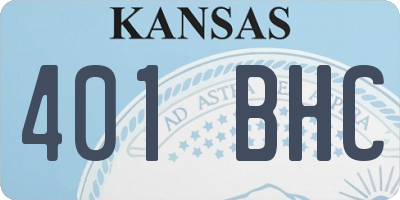 KS license plate 401BHC