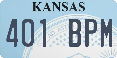 KS license plate 401BPM