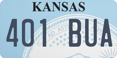 KS license plate 401BUA