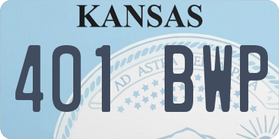 KS license plate 401BWP