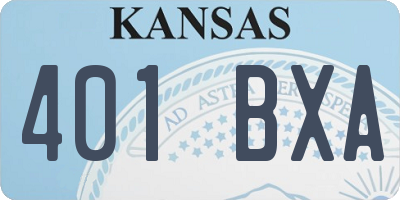 KS license plate 401BXA