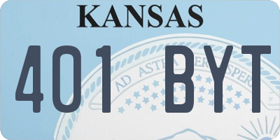KS license plate 401BYT