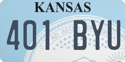 KS license plate 401BYU