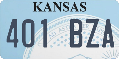 KS license plate 401BZA