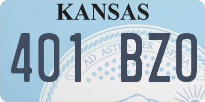 KS license plate 401BZO