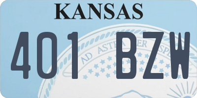 KS license plate 401BZW