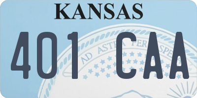 KS license plate 401CAA