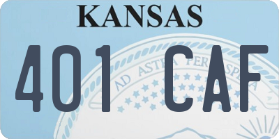 KS license plate 401CAF