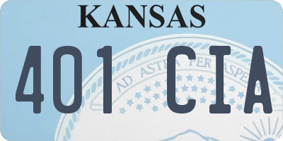 KS license plate 401CIA