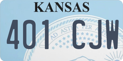 KS license plate 401CJW