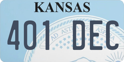 KS license plate 401DEC