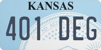 KS license plate 401DEG