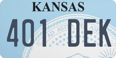 KS license plate 401DEK