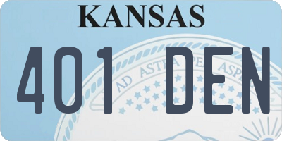 KS license plate 401DEN