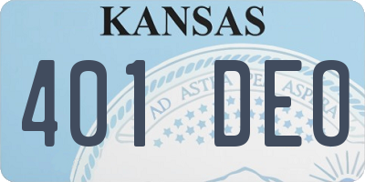 KS license plate 401DEO
