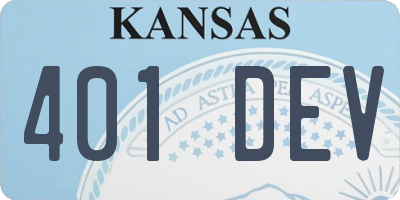 KS license plate 401DEV