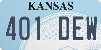KS license plate 401DEW